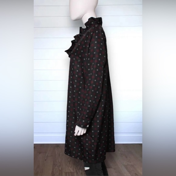 Mudpie Whitney Ruffle Satin Dress, Black, White, & Red, Size M - Picture 3 of 7